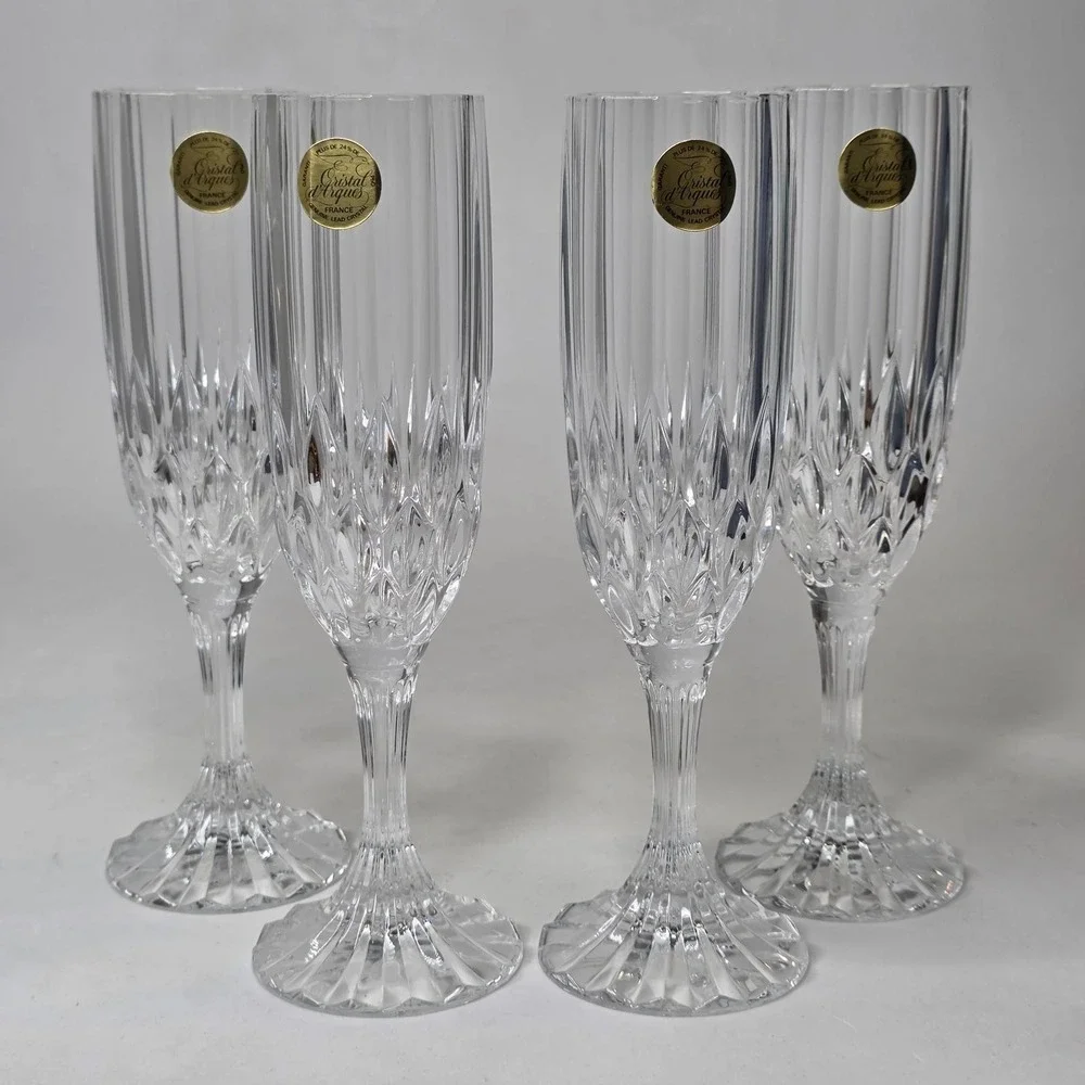 Cristal d'Arques Bretagne Crystal Champagne Flutes 8 1/8
